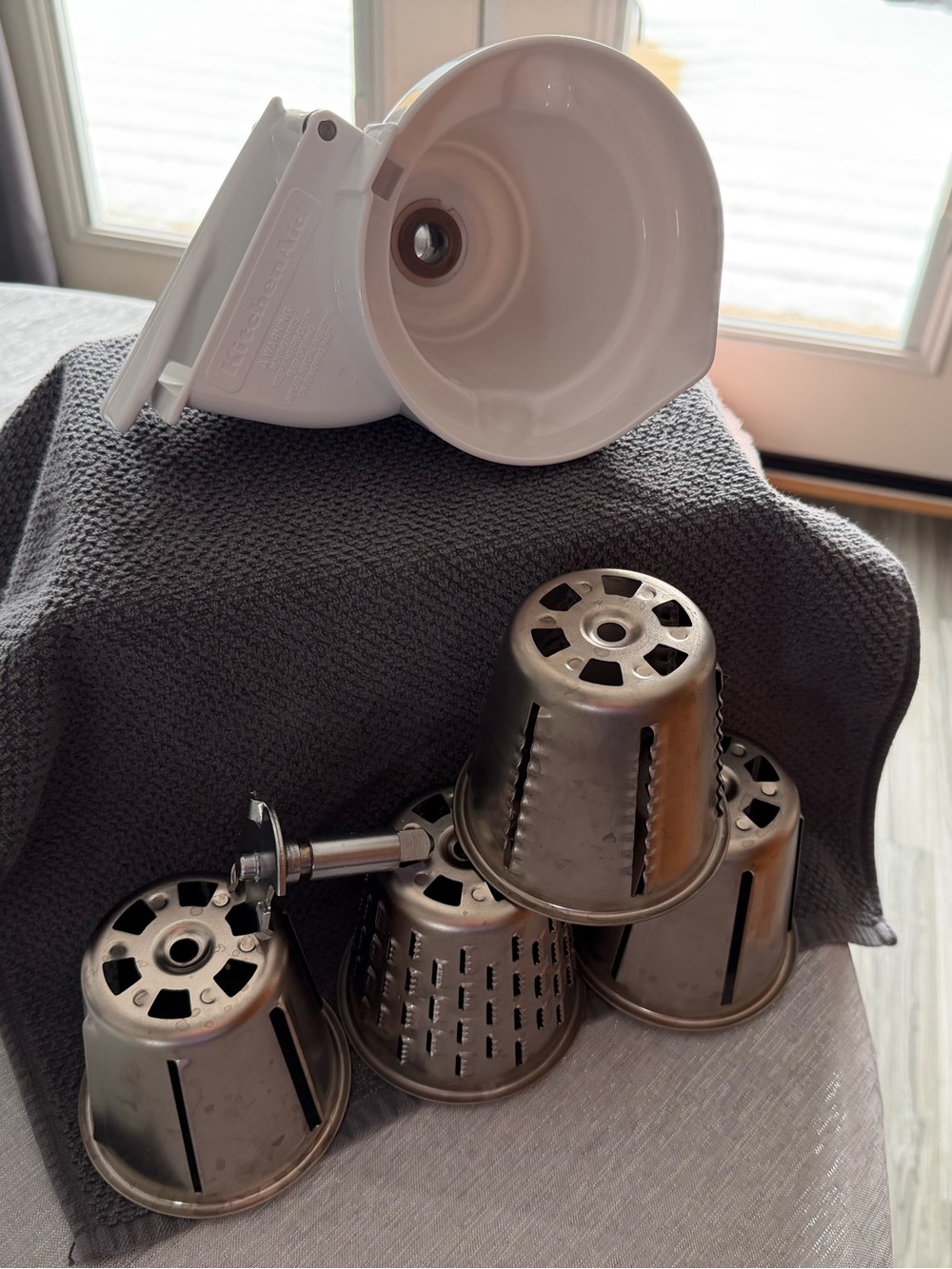 KitchenAid White Food Mill & Stainless Rotary Cones Attachment